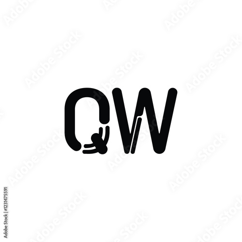 QW monogram logo design letter text name symbol monochrome logotype alphabet character simple logo