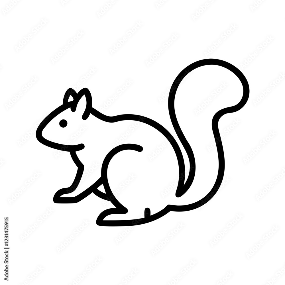 Obraz premium Squirrel icon with playful mood sitting on a transparent background