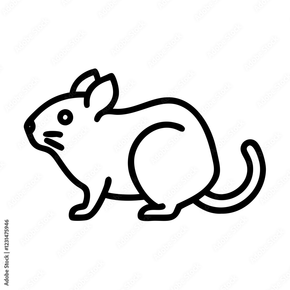 Chinchilla icon with playful mood sitting on a transparent background