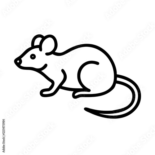 Mouse icon with curious mood sitting on a transparent background