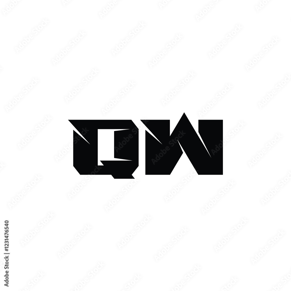 QW monogram logo design letter text name symbol monochrome logotype alphabet character simple logo QW monogram logo design letter text name symbol monochrome logotype alphabet character simple logo
