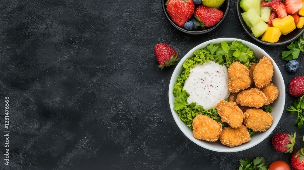 Delicious Chicken Nuggets with a Colorful Smoothie Bowl - Perfect for Your Next Meal Inspiration! Delicious Chicken Nuggets with a Colorful Smoothie Bowl - Perfect for Your Next Meal Inspiration!