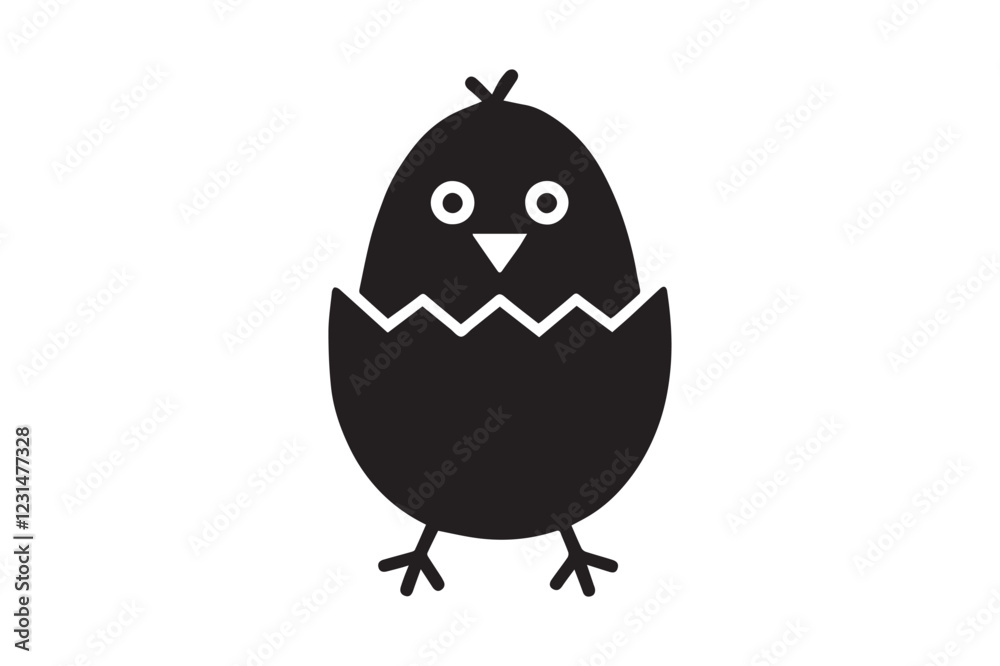 Chick Hatch Surprise icon vector, silhouette, illustration Chick Hatch Surprise icon vector, silhouette, illustration