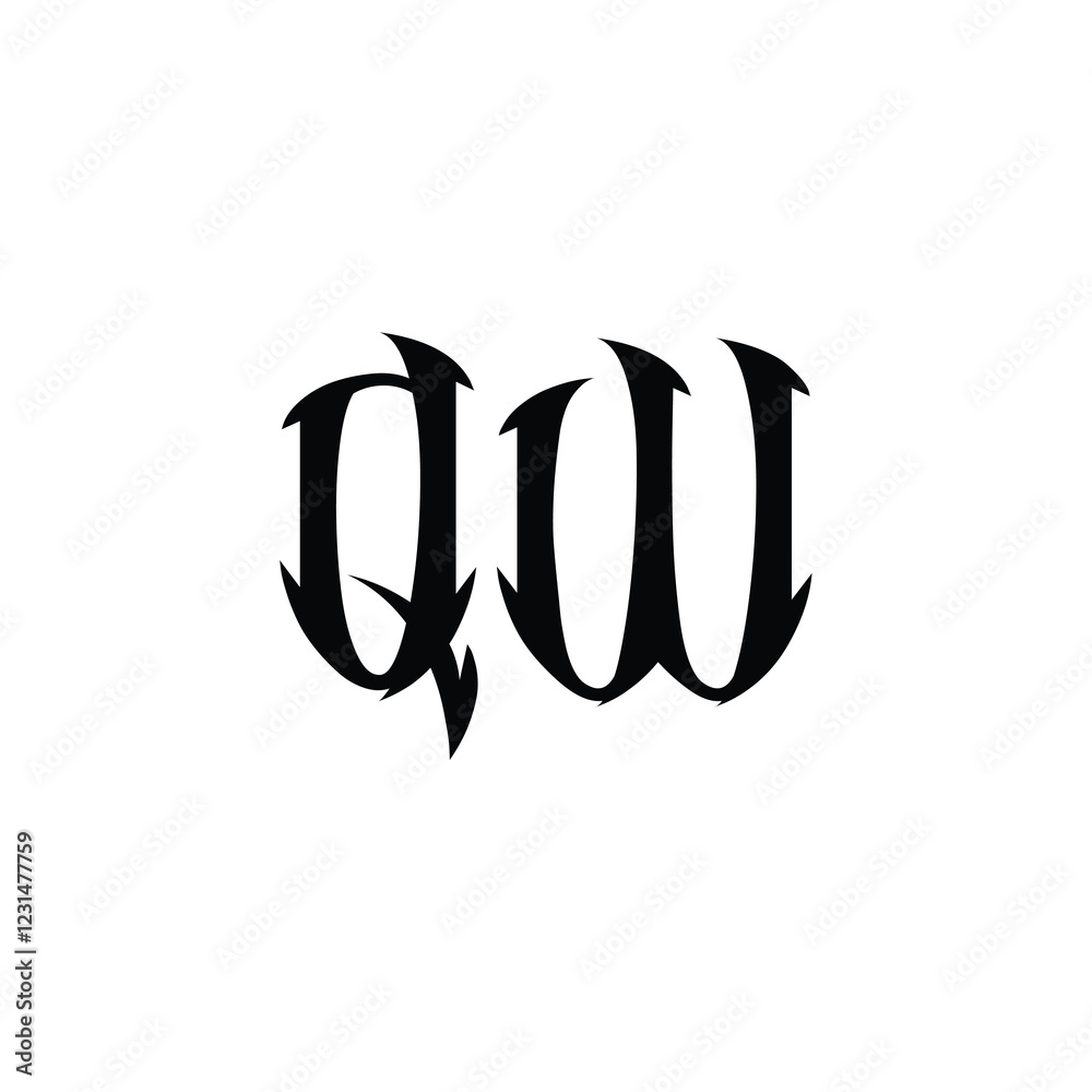 QW monogram logo design letter text name symbol monochrome logotype alphabet character simple logo QW monogram logo design letter text name symbol monochrome logotype alphabet character simple logo