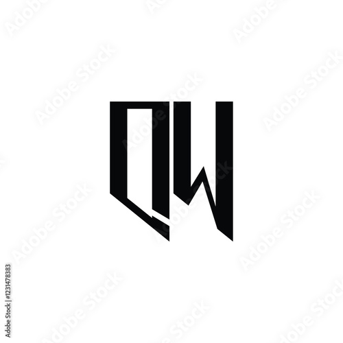 QW monogram logo design letter text name symbol monochrome logotype alphabet character simple logo