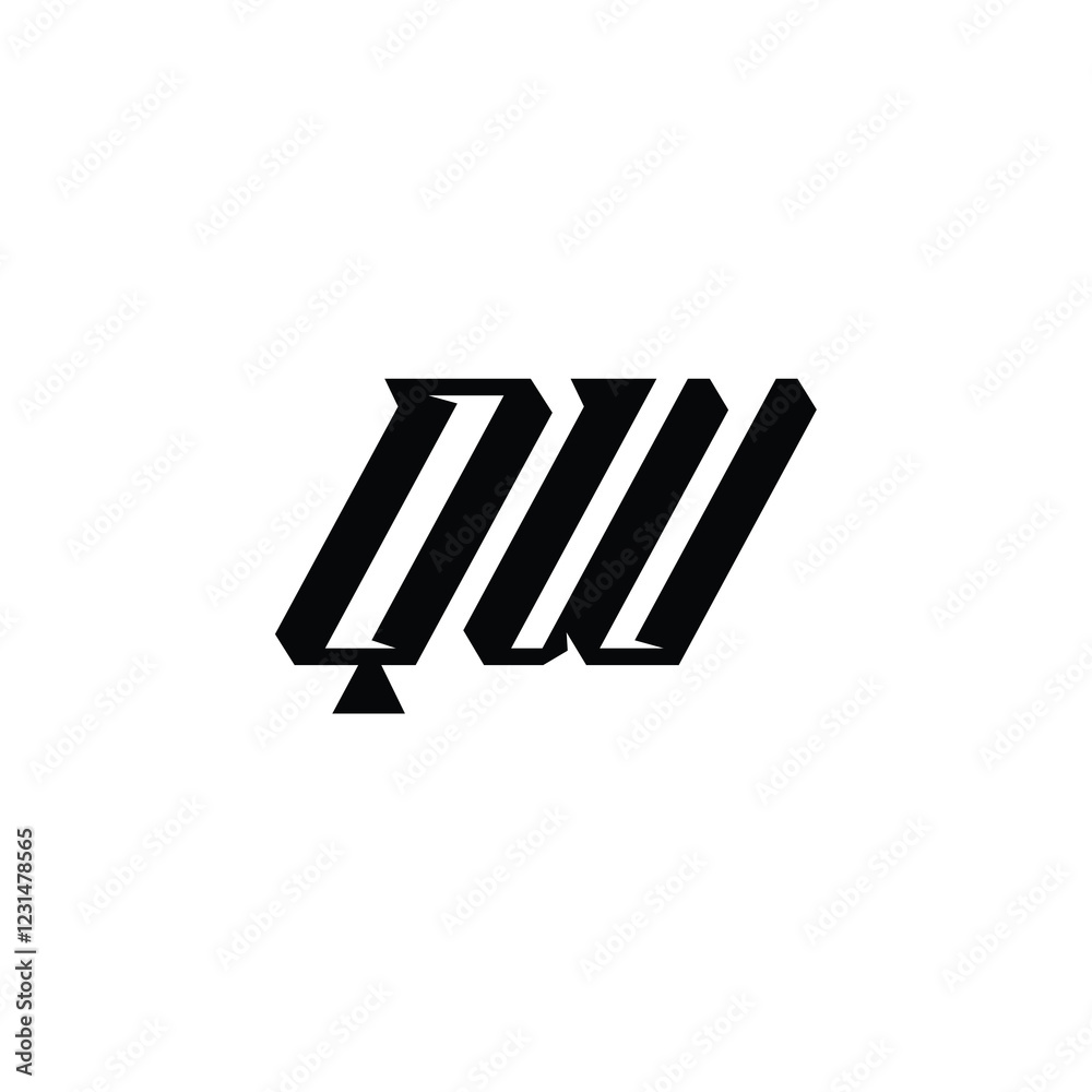 QW monogram logo design letter text name symbol monochrome logotype alphabet character simple logo QW monogram logo design letter text name symbol monochrome logotype alphabet character simple logo