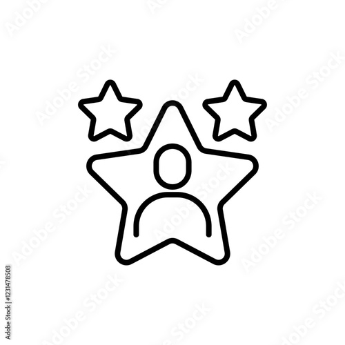 Best employee icon vector in line stroke on white background