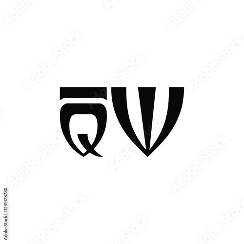 QW monogram logo design letter text name symbol monochrome logotype alphabet character simple logo