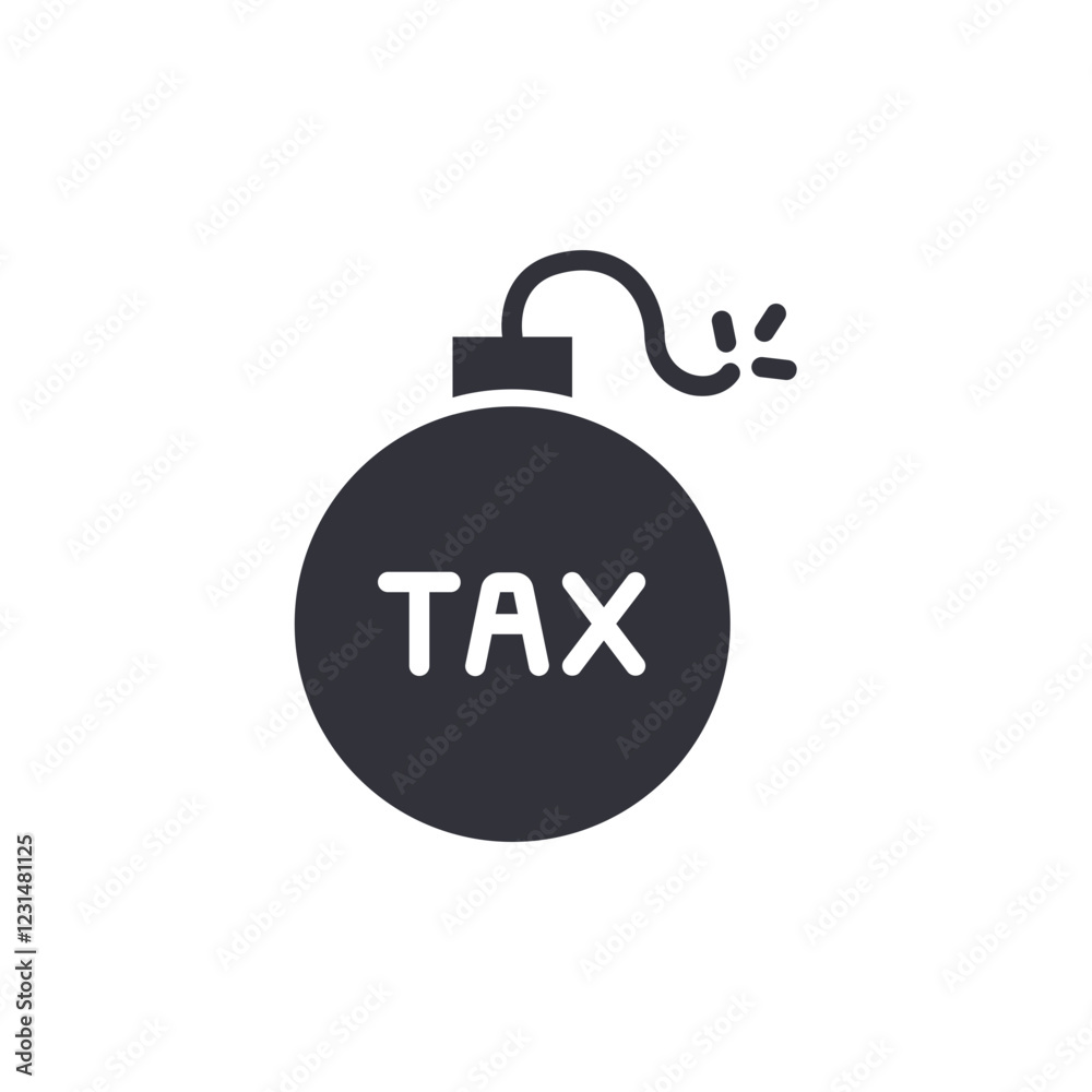 Tax bomb solid icons, minimalist vector illustration ,simple transparent graphic element .Isolated on white background Tax bomb solid icons, minimalist vector illustration ,simple transparent graphic element .Isolated on white background