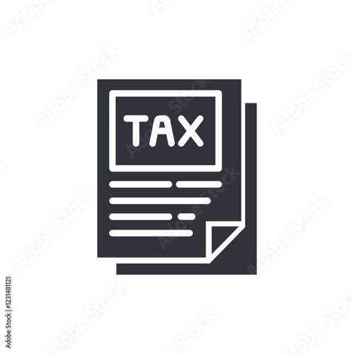 Tax file solid icons, minimalist vector illustration ,simple transparent graphic element .Isolated on white background
