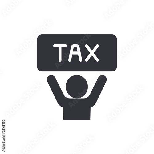Tax people solid icons, minimalist vector illustration ,simple transparent graphic element .Isolated on white background