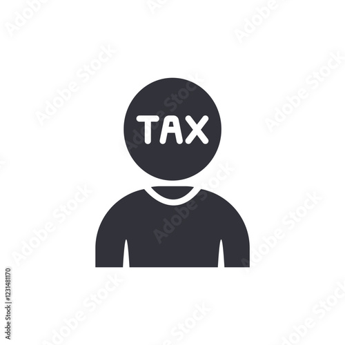 Tax people solid icons, minimalist vector illustration ,simple transparent graphic element .Isolated on white background