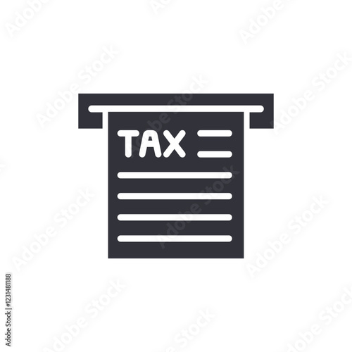 Tax receipt solid icons, minimalist vector illustration ,simple transparent graphic element .Isolated on white background
