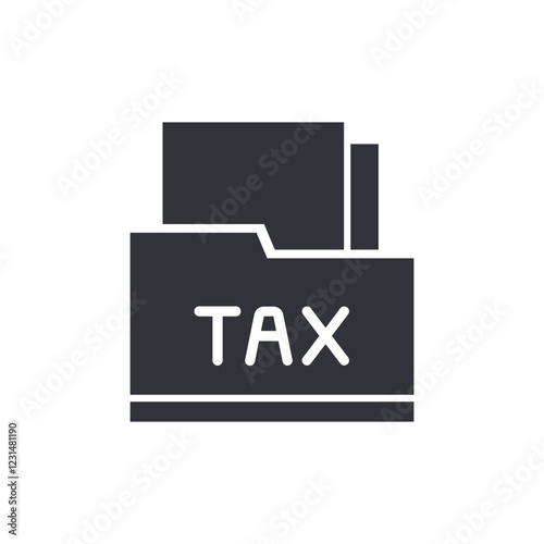 Tax file solid icons, minimalist vector illustration ,simple transparent graphic element .Isolated on white background