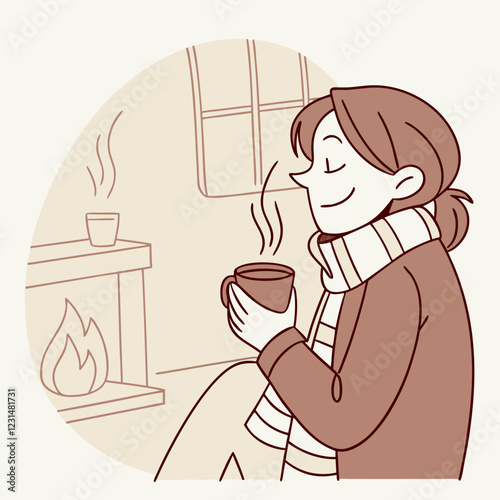 Person Holding A Cup Of Hot Chocolate, Enjoying Warmth Indoors