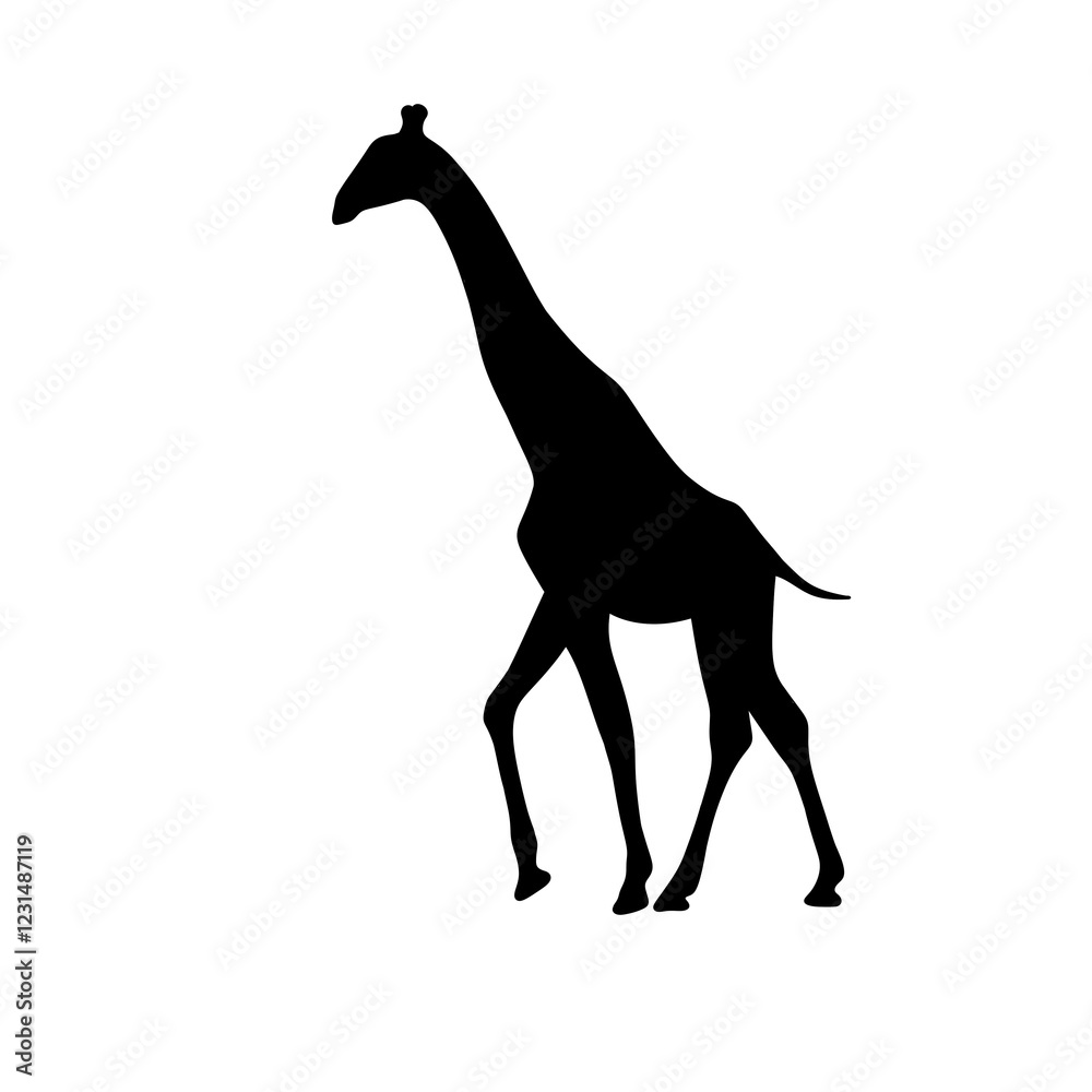 Obraz premium black and white silhouette of a giraffe