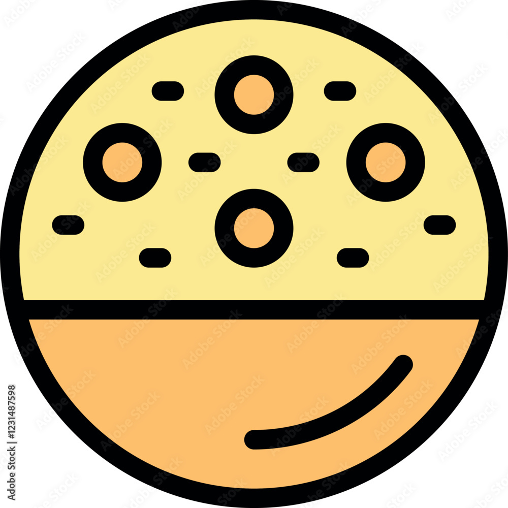 Fototapeta premium Round petri dish containing agar and growing bacteria colonies, used in microbiology research for studying microbial growth and analysis