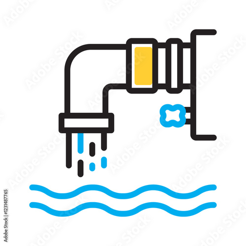 Vector multi color icon for Drainage facility