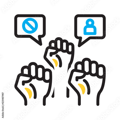 Vector multi color icon for Radicalization