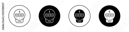 electric meter icons vector graphics collection on white background