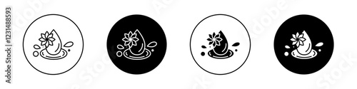 Essentials oil drop icons vector graphics collection on white background