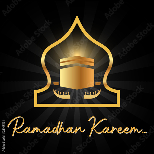 Ramadhan kareem vector wallpaper.  Ramadhan kareem iconic logo and event. Islam icon