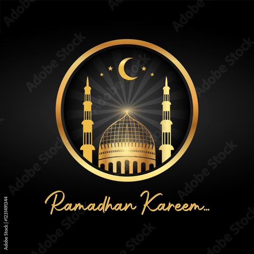 Ramadhan kareem vector wallpaper.  Ramadhan kareem iconic logo and event. Islam icon