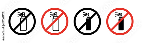 No spray can allowed sign vector graphics collection on white background