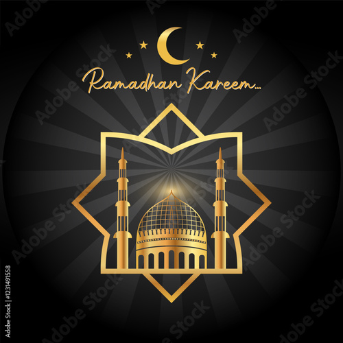 Ramadhan kareem vector wallpaper.  Ramadhan kareem iconic logo and event. Islam icon