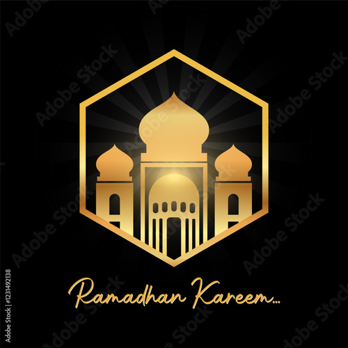 Ramadhan kareem vector wallpaper.  Ramadhan kareem iconic logo and event. Islam icon