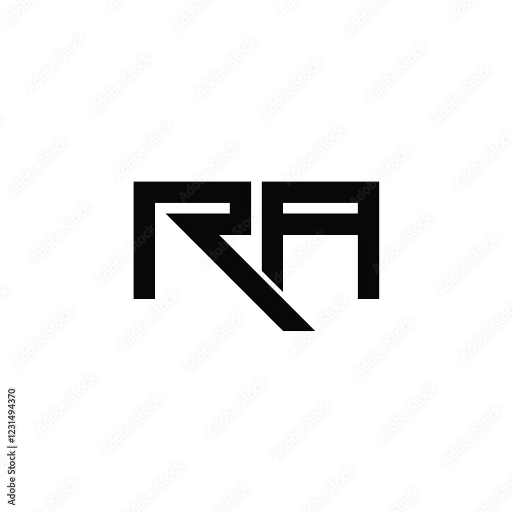 RA monogram logo design letter text name symbol monochrome logotype alphabet character simple logo RA monogram logo design letter text name symbol monochrome logotype alphabet character simple logo