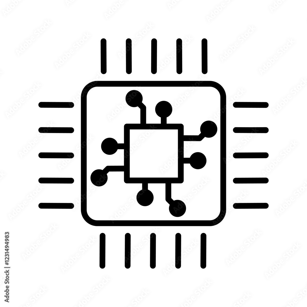 CPU Outline Icon. Processor Line Art Logo. Vector Illustration. Isolated on White Background. Editable Stroke CPU Outline Icon. Processor Line Art Logo. Vector Illustration. Isolated on White Background. Editable Stroke