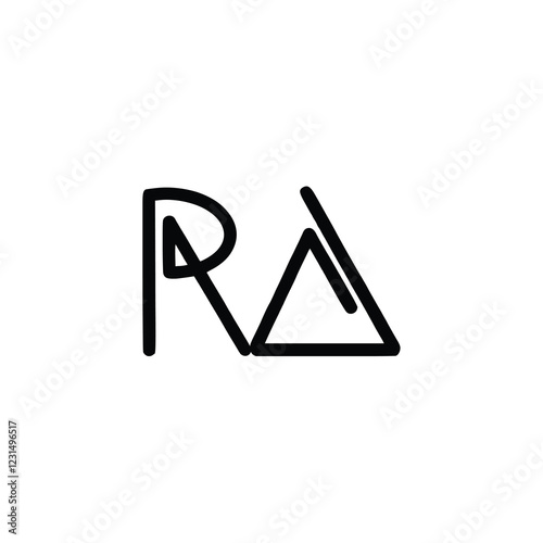 RA monogram logo design letter text name symbol monochrome logotype alphabet character simple logo