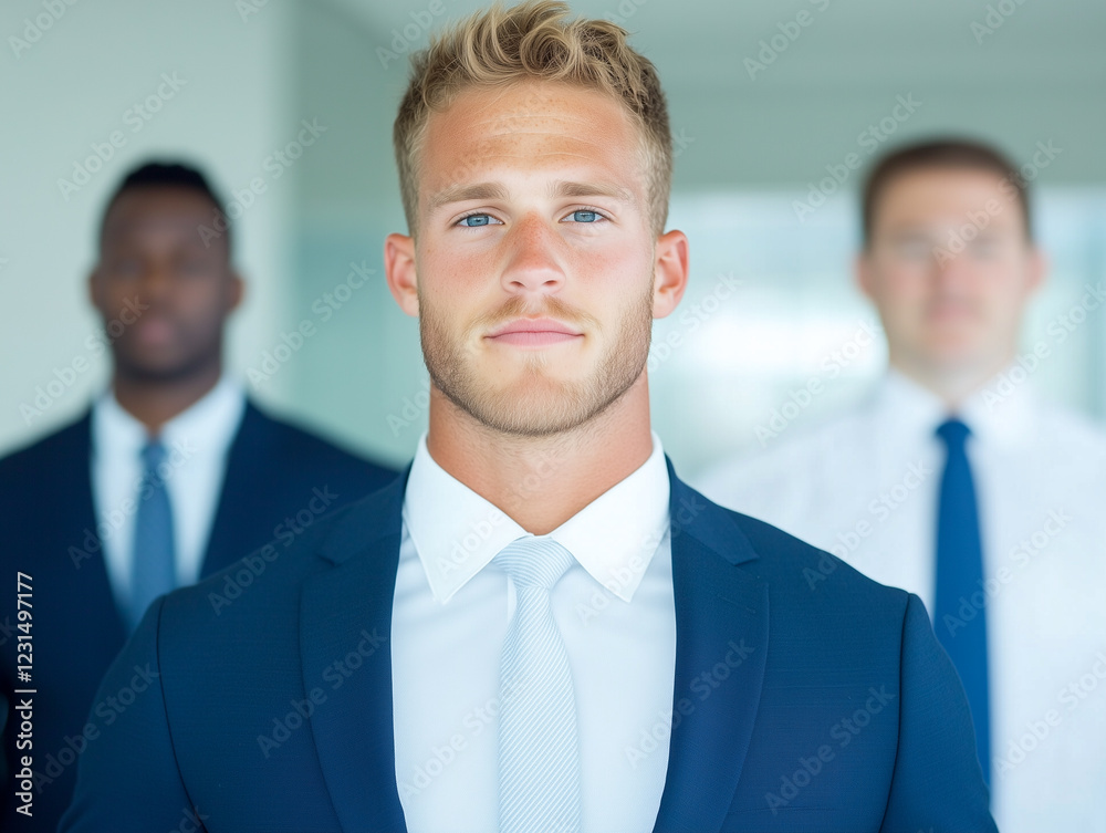 Business leader looking at camera in working environment Business leader looking at camera in working environment