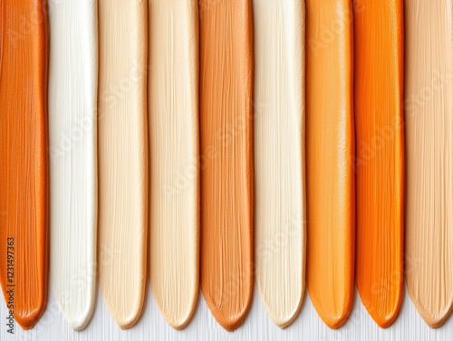 Colorful palette of paint in various shades.