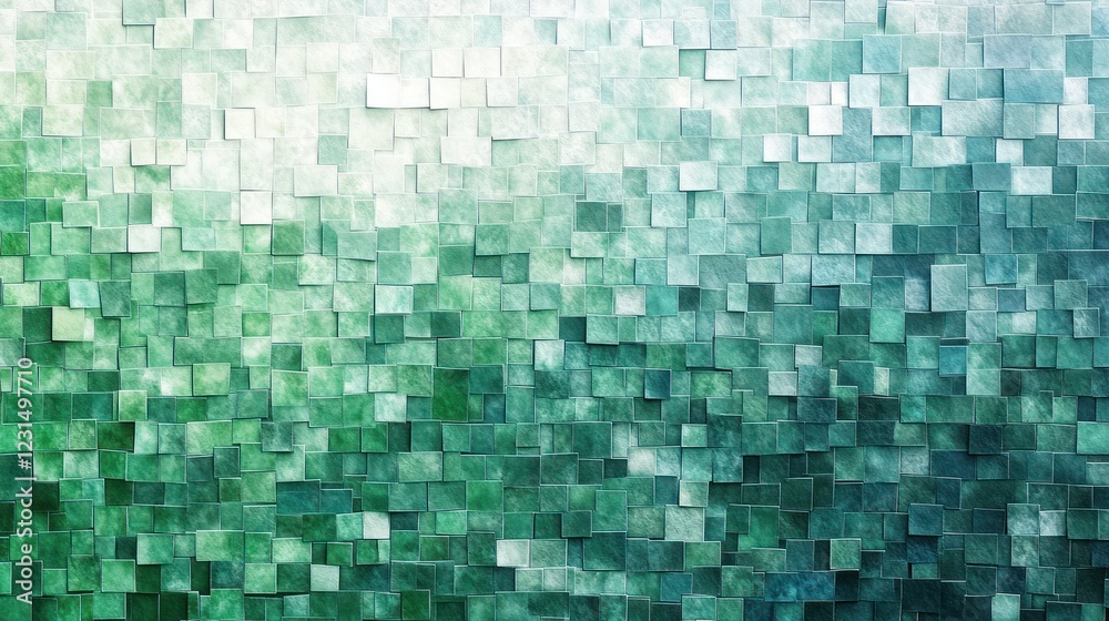 Abstract teal green square mosaic texture background Abstract teal green square mosaic texture background