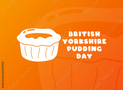 British Yorkshire Pudding Day. Gradient background.