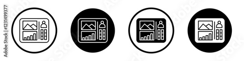 Admin panel icons pack in black and white versions for web.