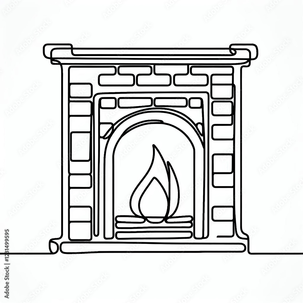 fireplace silhouette thin lines flat fireplace silhouette thin lines flat