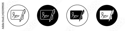 Autograph icons pack in black and white versions for web.