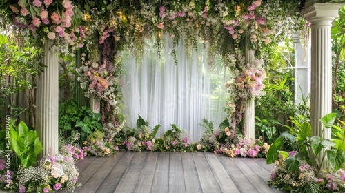 Romantic Floral Wedding Arch Backdrop Garden Design
