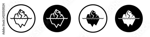 Iceberg icons pack in black and white versions for web.