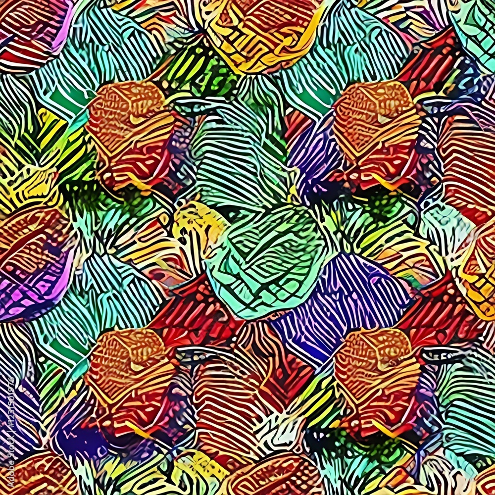 Fototapeta premium A striking pattern filled with various colors, creating a visually appealing and dynamic composition