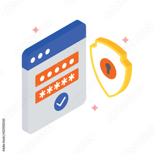 Secure Website Vector Filled Icon Style. Eps 10 File 