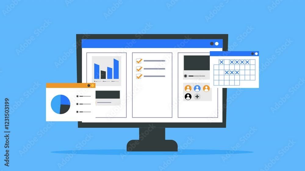 project management animation Ideal for illustrating business planning, data analysis, productivity, organization apps, or office work concepts in web or print designs. project management animation Ideal for illustrating business planning, data analysis, productivity, organization apps, or office work concepts in web or print designs.
