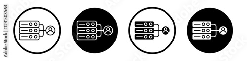 Shared hosting icons pack in black and white versions for web.