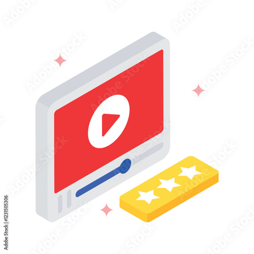 Video Feedback Vector Filled Icon Style. Eps 10 File 