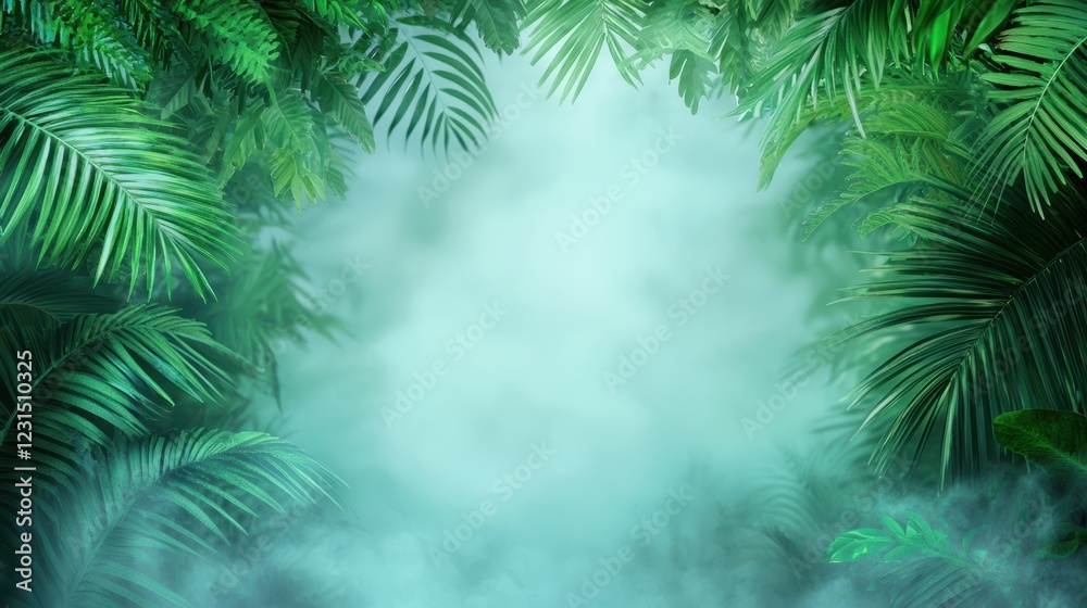 jungle rainforest Misty scene Misty rainforest scene with fog rolling through trees, creating a mystical atmosphere jungle rainforest Misty scene Misty rainforest scene with fog rolling through trees, creating a mystical atmosphere