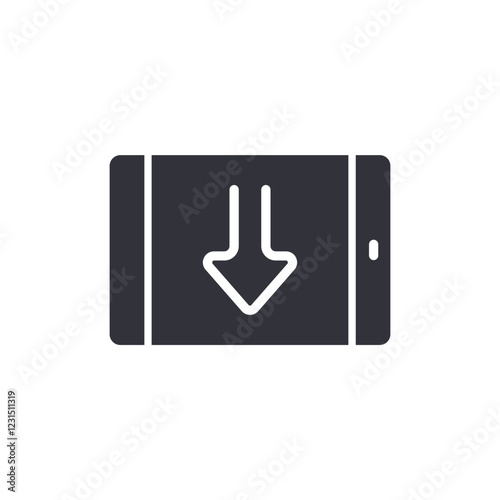 Mobile download solid icons, minimalist vector illustration ,simple transparent graphic element .Isolated on white background