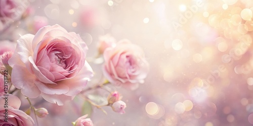 Soft Pink Roses with a Dreamy, Bokeh Background